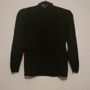 VTG St. John knit black mock neck sweater